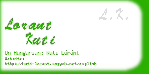 lorant kuti business card