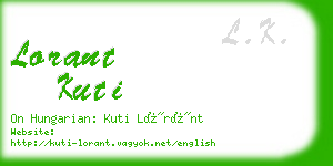 lorant kuti business card